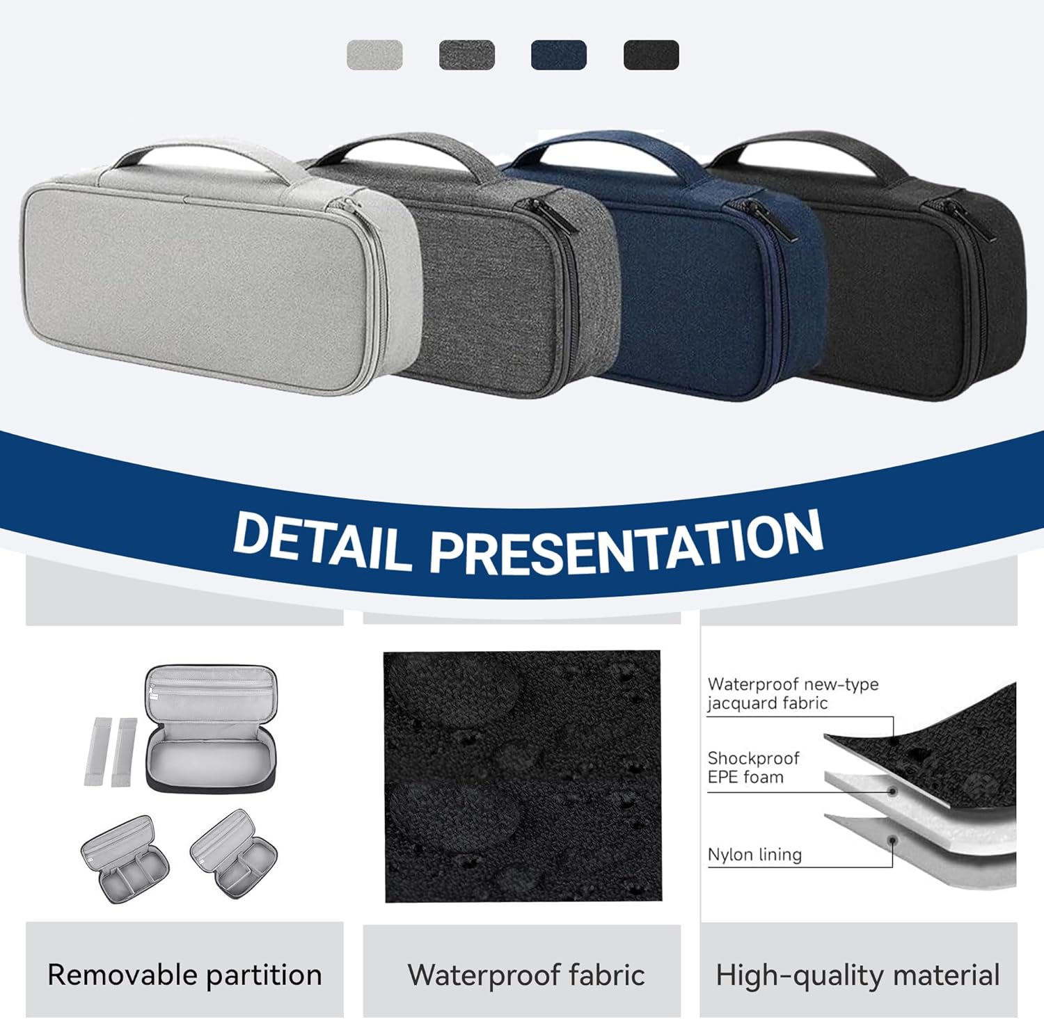 Detalle 2 de Arae Travel Essentials Tech Pouch 9.8x4.7x2.6 inch