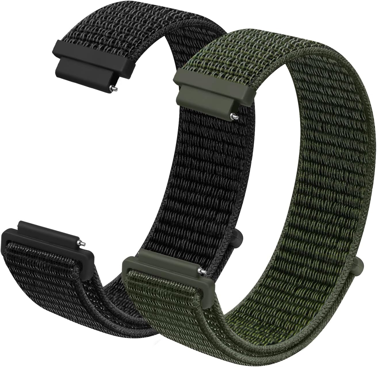 Detalle de Vicloon Bracelet de montre tressé en nylon (2 pièces) avec libération rapide, réglable 16 mm / 18 mm / 20 mm