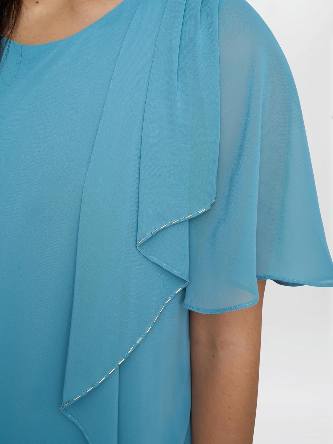 Detalle 2 de Gina Bacconi Blue Floral Tier Dress Cocktail Dress