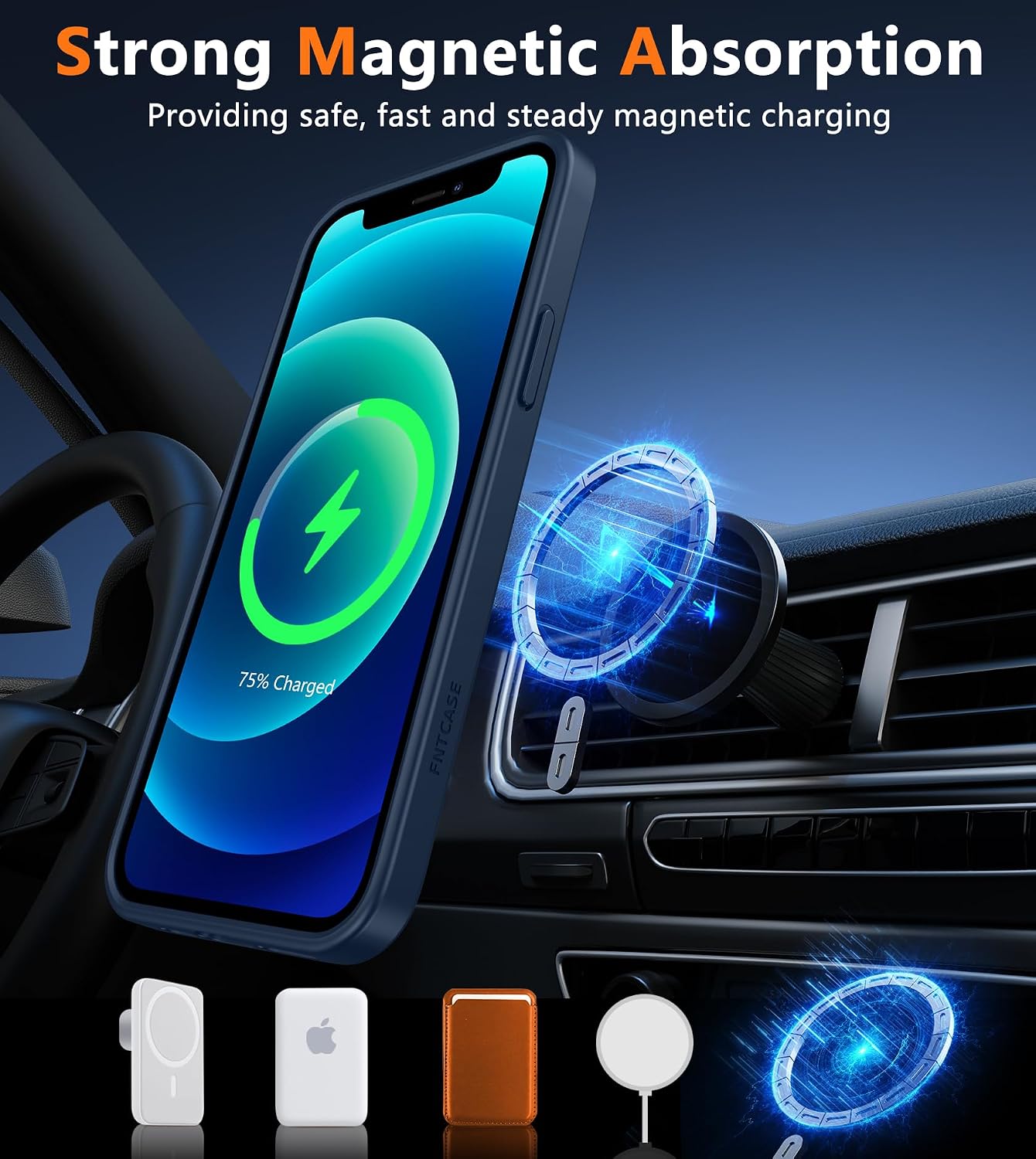 Detalle de FNTCASE Magnetic Matte Case for iPhone 12 / 12 Pro
