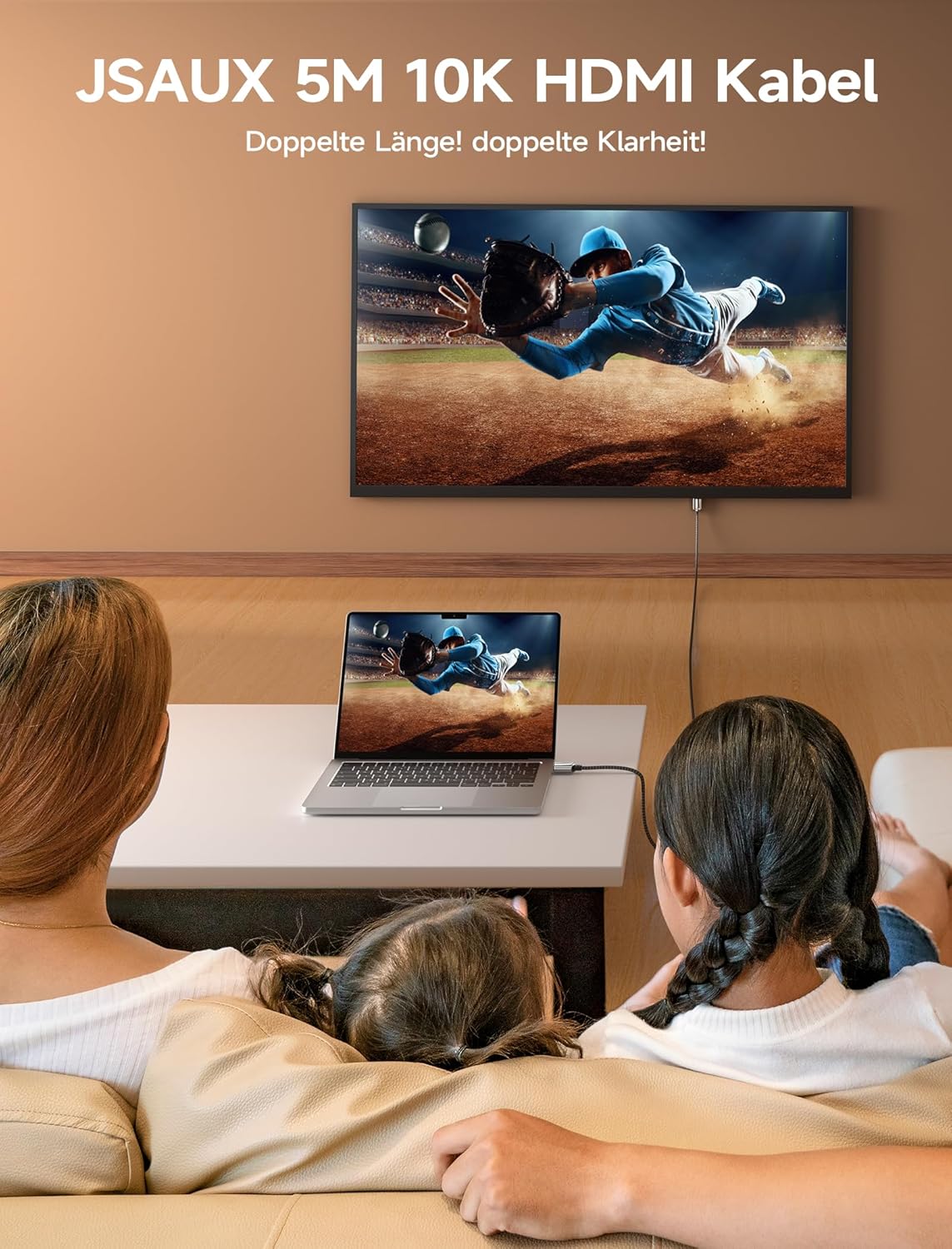 Thumbnail 3 de Câble HDMI 2.1 JSAUX Ultra High Speed 8K (lot de 2) 5 m — 48 Gbps, eARC, HDR10, compatible PS5 / Xbox