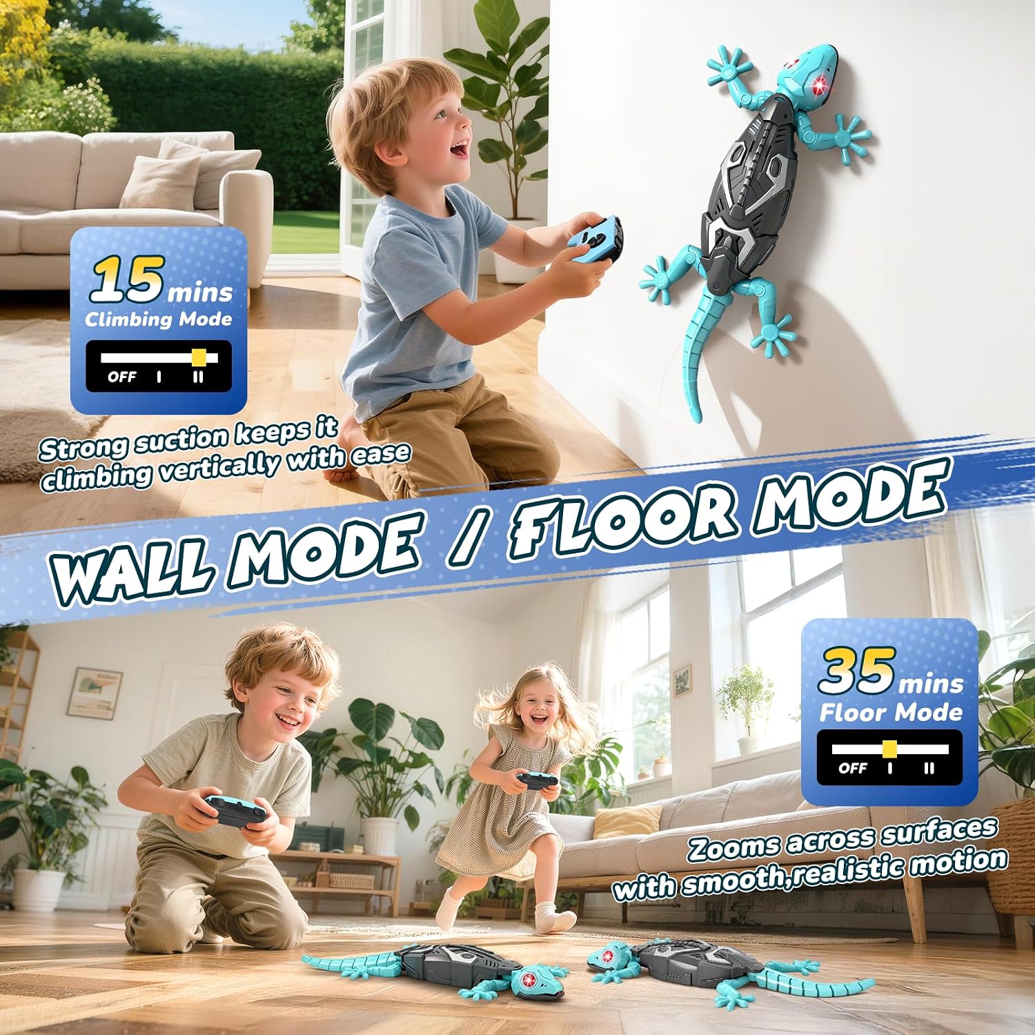 Detalle 2 de KETIEE RC Wall-Climbing Gecko Toy with LED Eyes
