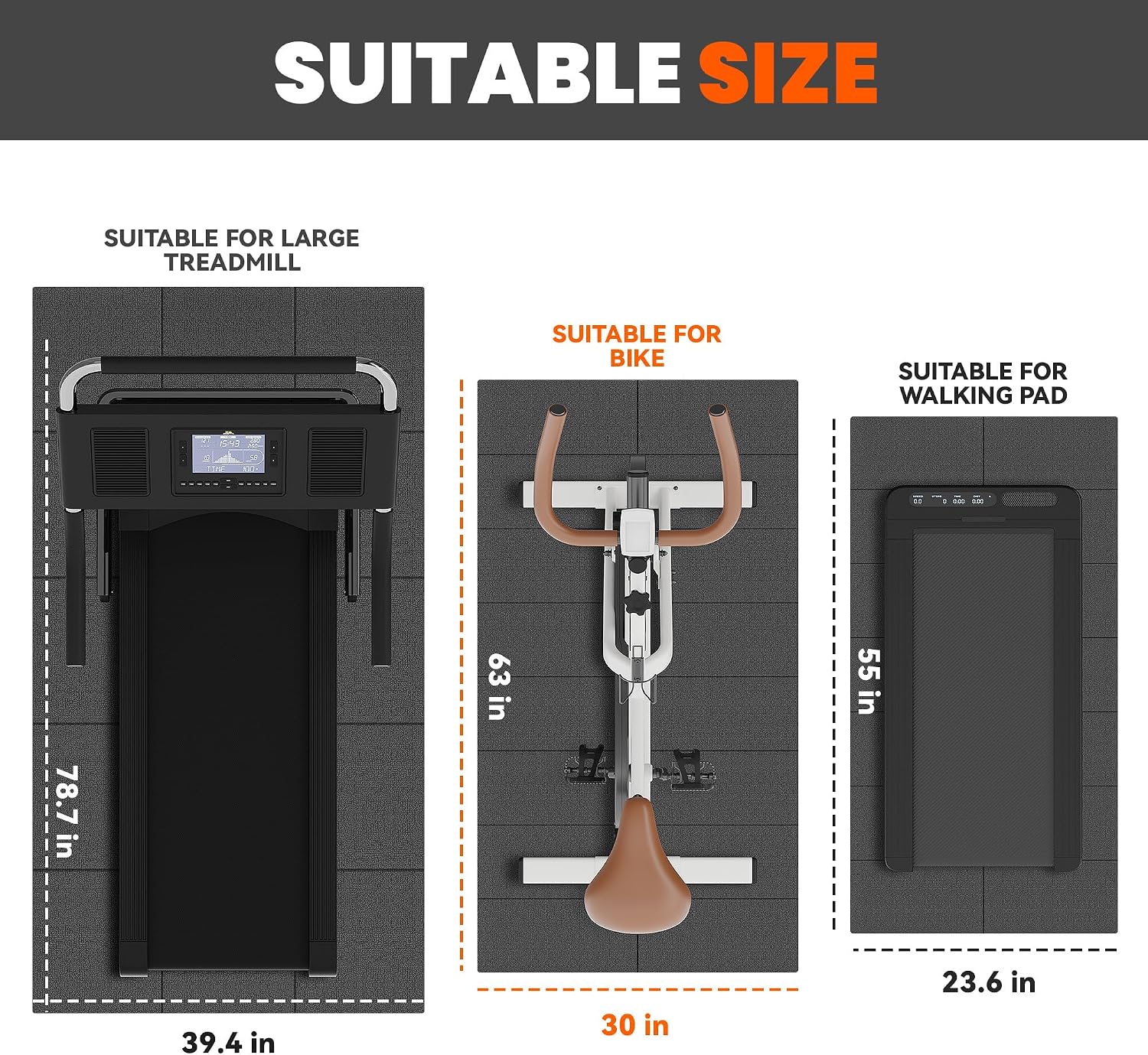 Detalle 2 de Stepwaver Treadmill Mat, 63 x 30-Inch Foldable PVC Floor Protector