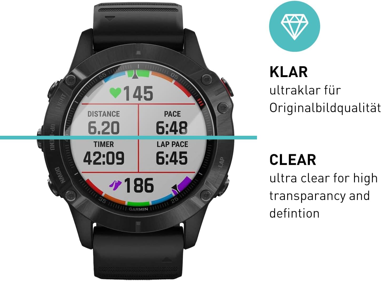 Thumbnail 1 de SmarTect Tempered Glass Screen Protector for Garmin Fenix 6 / 6 Pro, 9H, 3-Pack