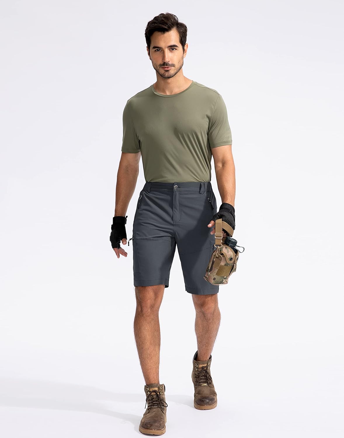 Thumbnail 5 de Pudolla Men’s Hiking Cargo Shorts with 5 Zipper Pockets (9/7/11 in Lightweight Outdoor Shorts)