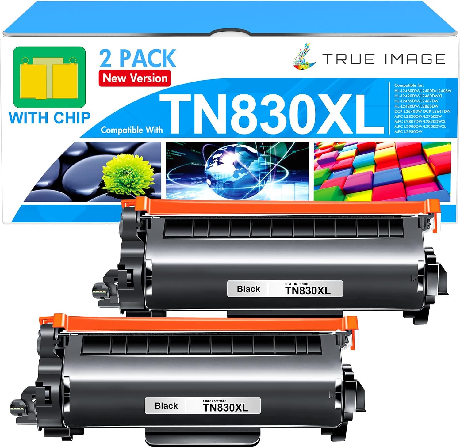 Detalle de TRUE IMAGE Black Toner Cartridge, 2-Pack