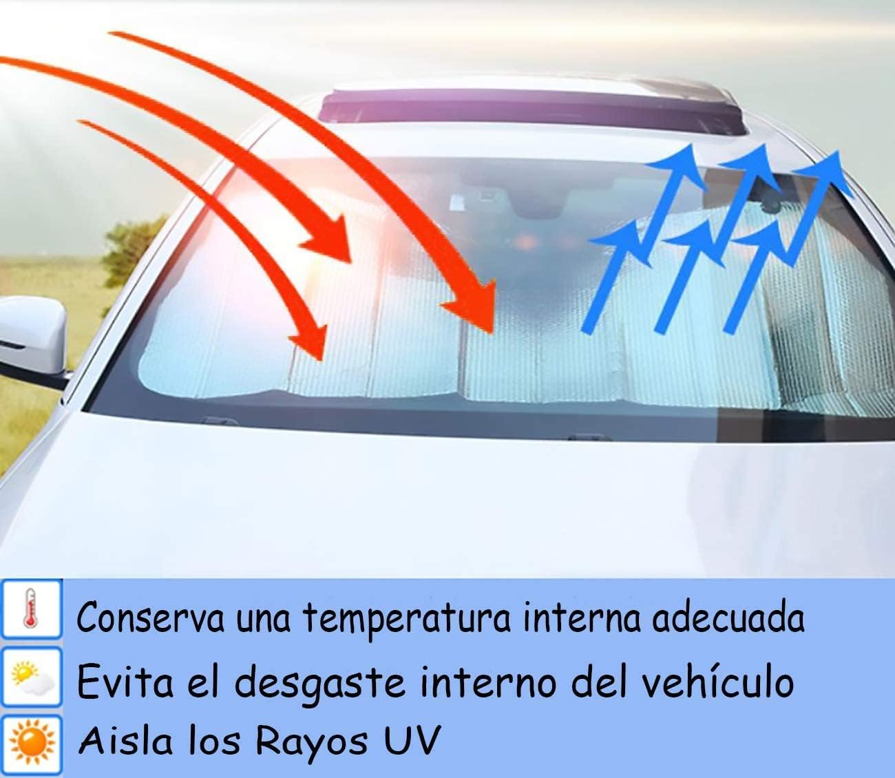Thumbnail 4 de Parasol coche delantero 130x60 cm para parabrisas