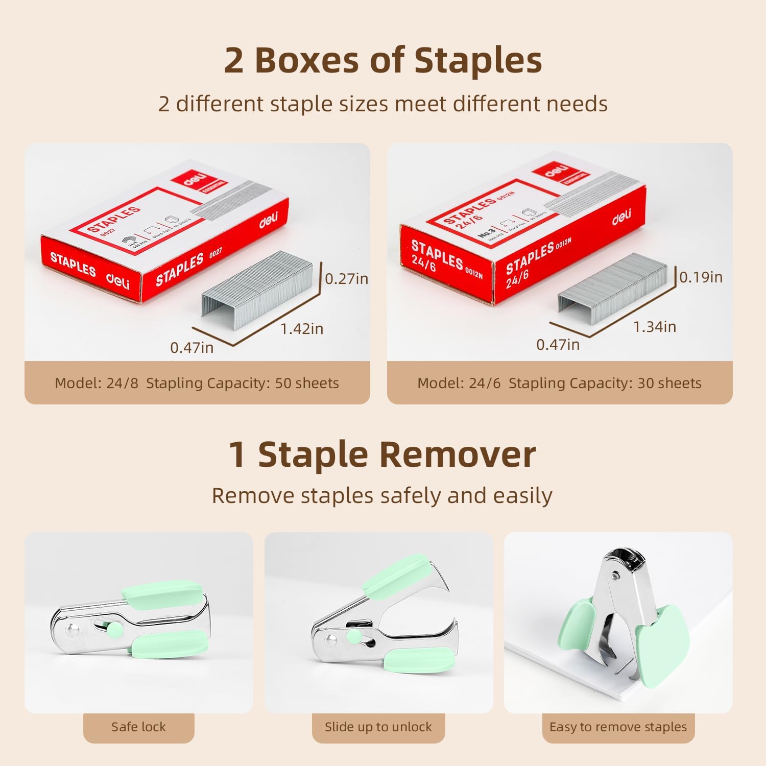 Thumbnail 3 de deli Heftgerät Tacker 40 Blatt 📎