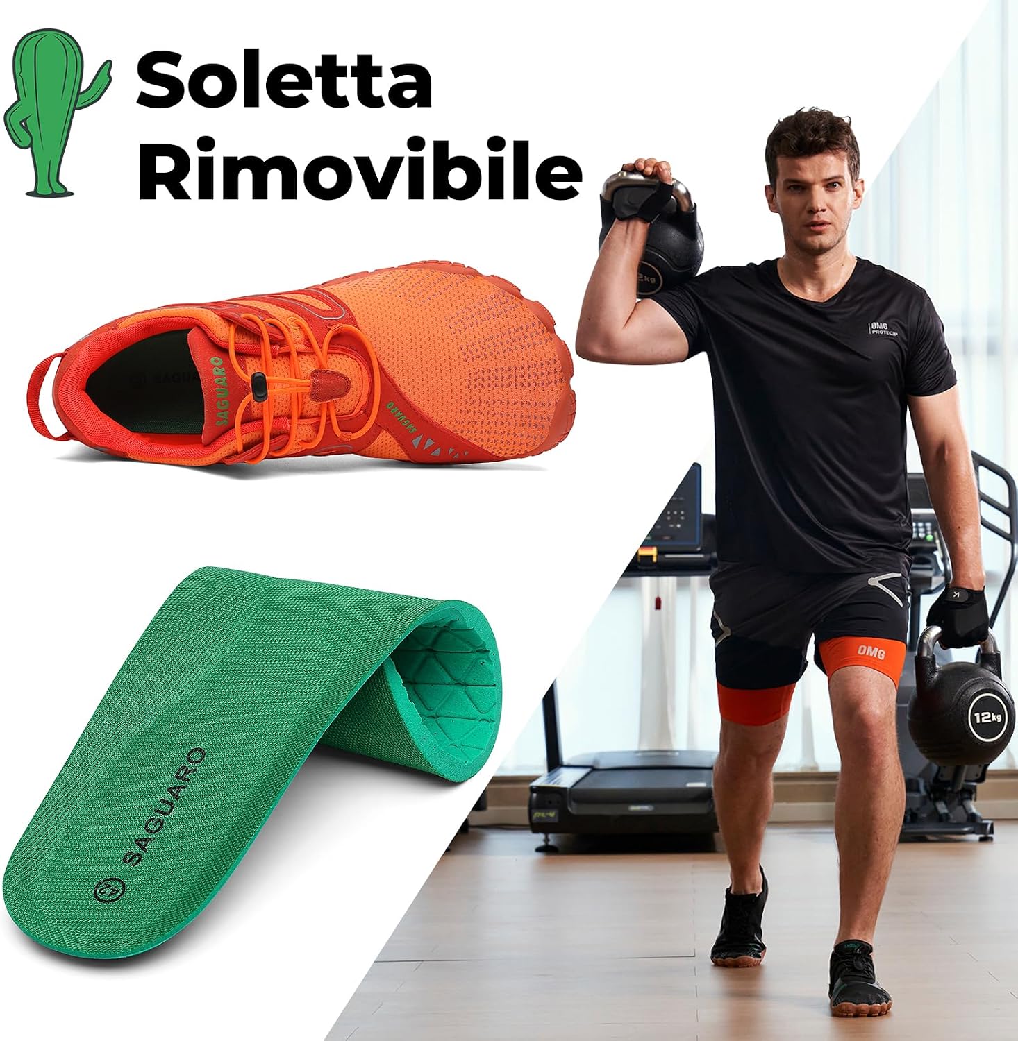 Detalle de SAGUARO Scarpe Barefoot Minimaliste da Trail Running a 5 Dita (Gr. 36-48)