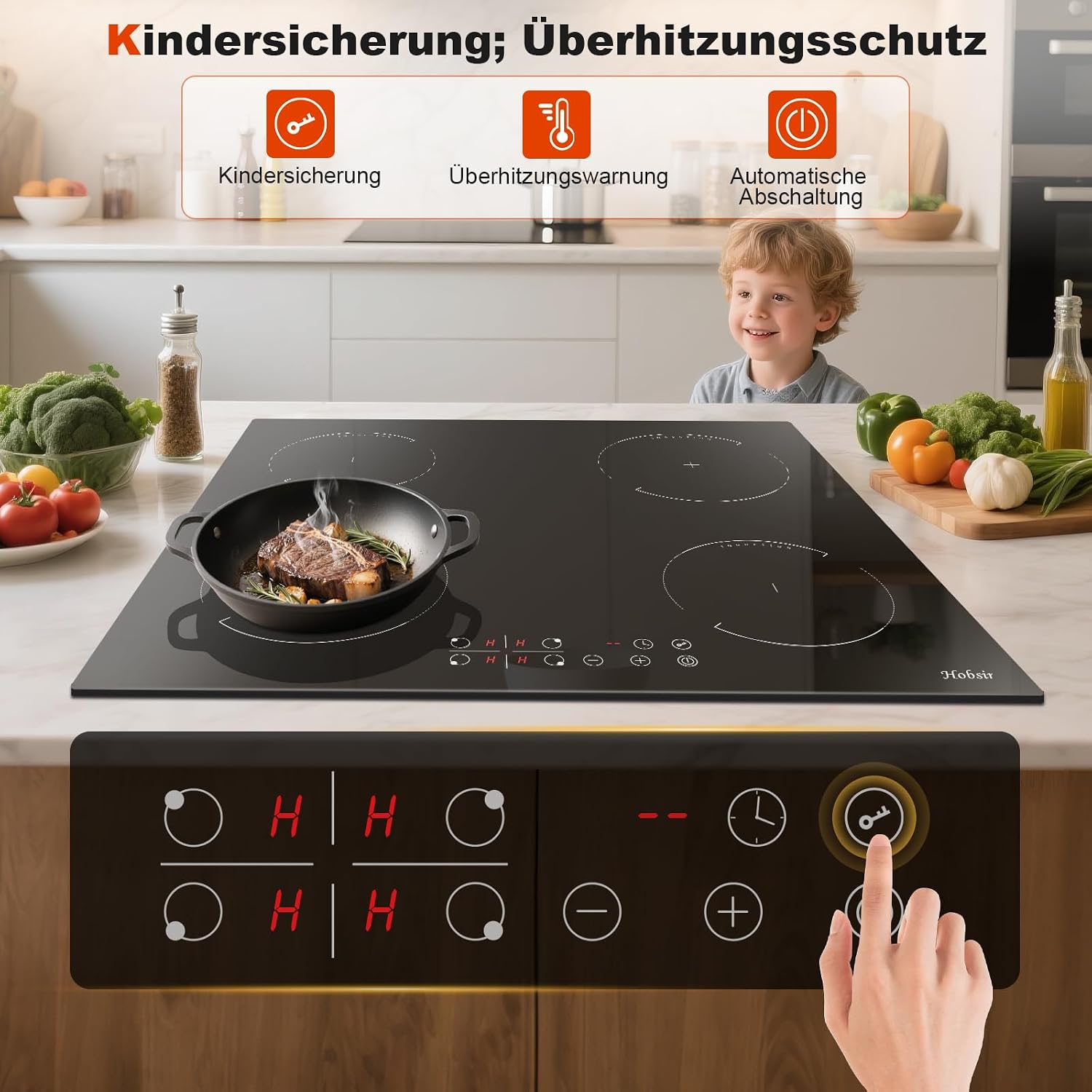 Detalle 1 de Hobsir hob Induktionskochfeld 60 cm
