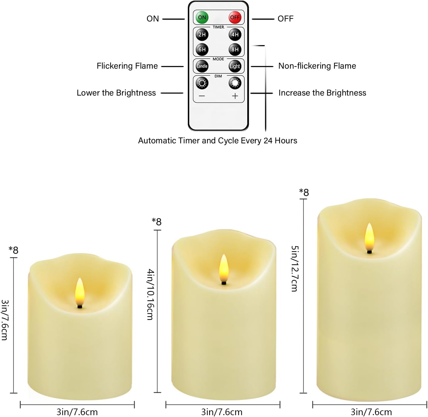 Thumbnail 1 de Nimiko Flameless Candles, Set of 24