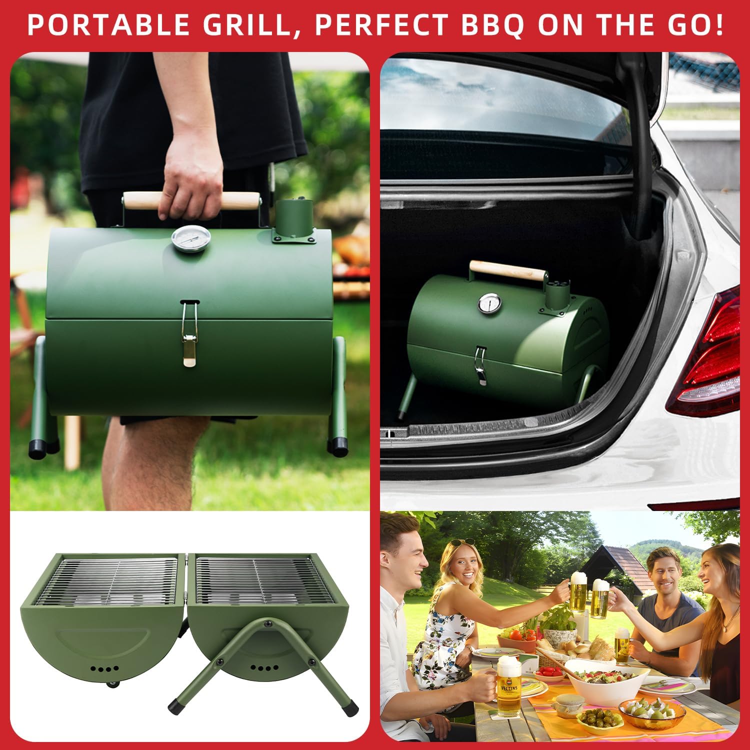 Detalle 2 de Portable charcoal BBQ grill 550℉