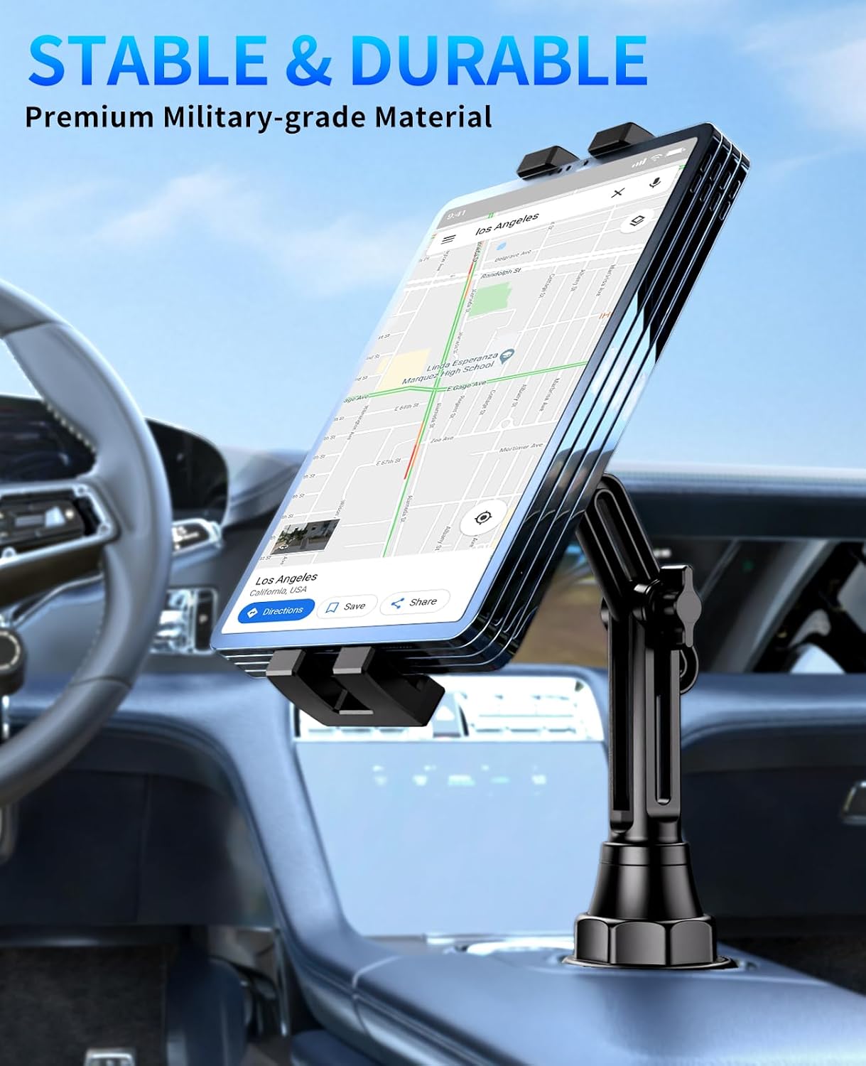 Detalle 2 de ZCSSQZ A081B+X906 Car Cup Holder Mount for 4.7–13-inch Devices