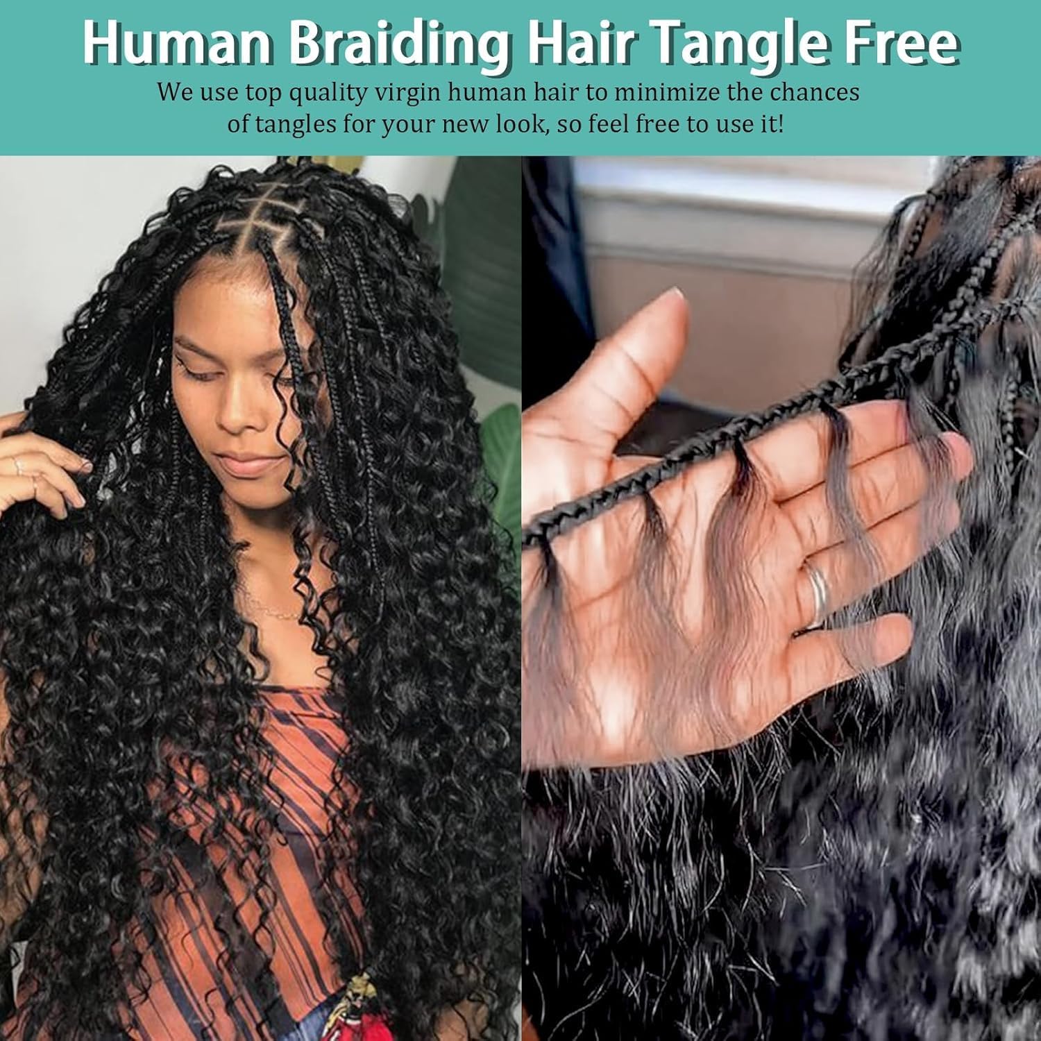 Thumbnail 2 de Curly Boho Braids Hair 20in 110g 💇♀