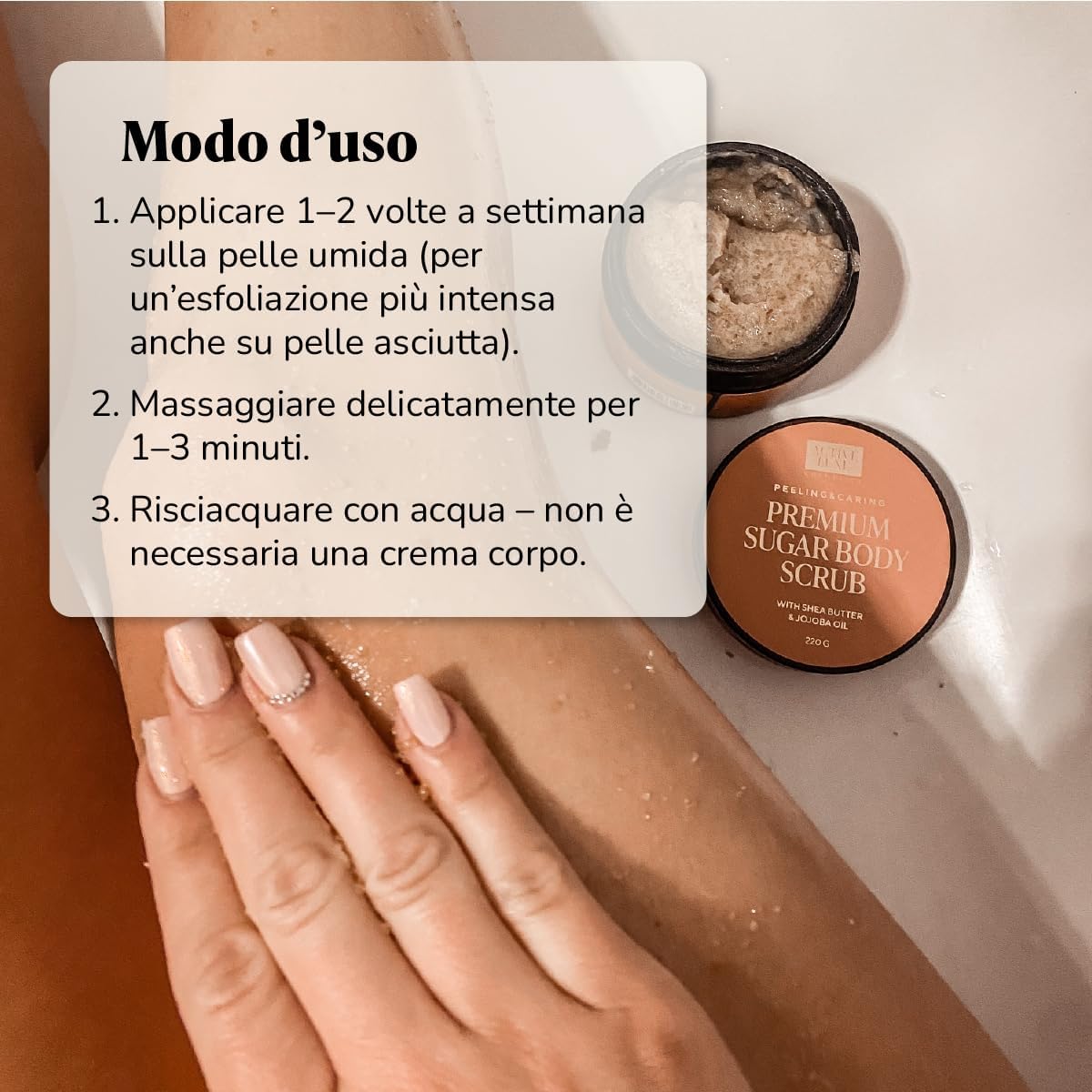 Detalle 2 de Active Luxe Premium Sugar Scrub: Scrub Corpo esfoliante al profumo di cioccolato & arancia, 220 g