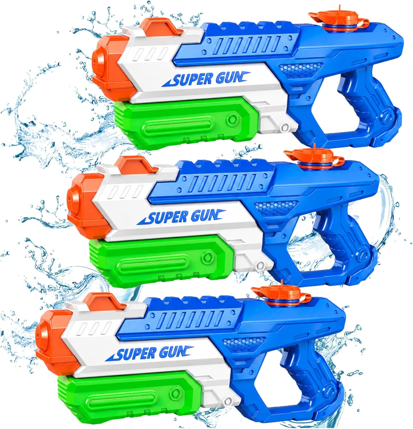Detalle de 3 Pack Water Guns for Kids & Adults – 600cc High Capacity Long-Range Soaker
