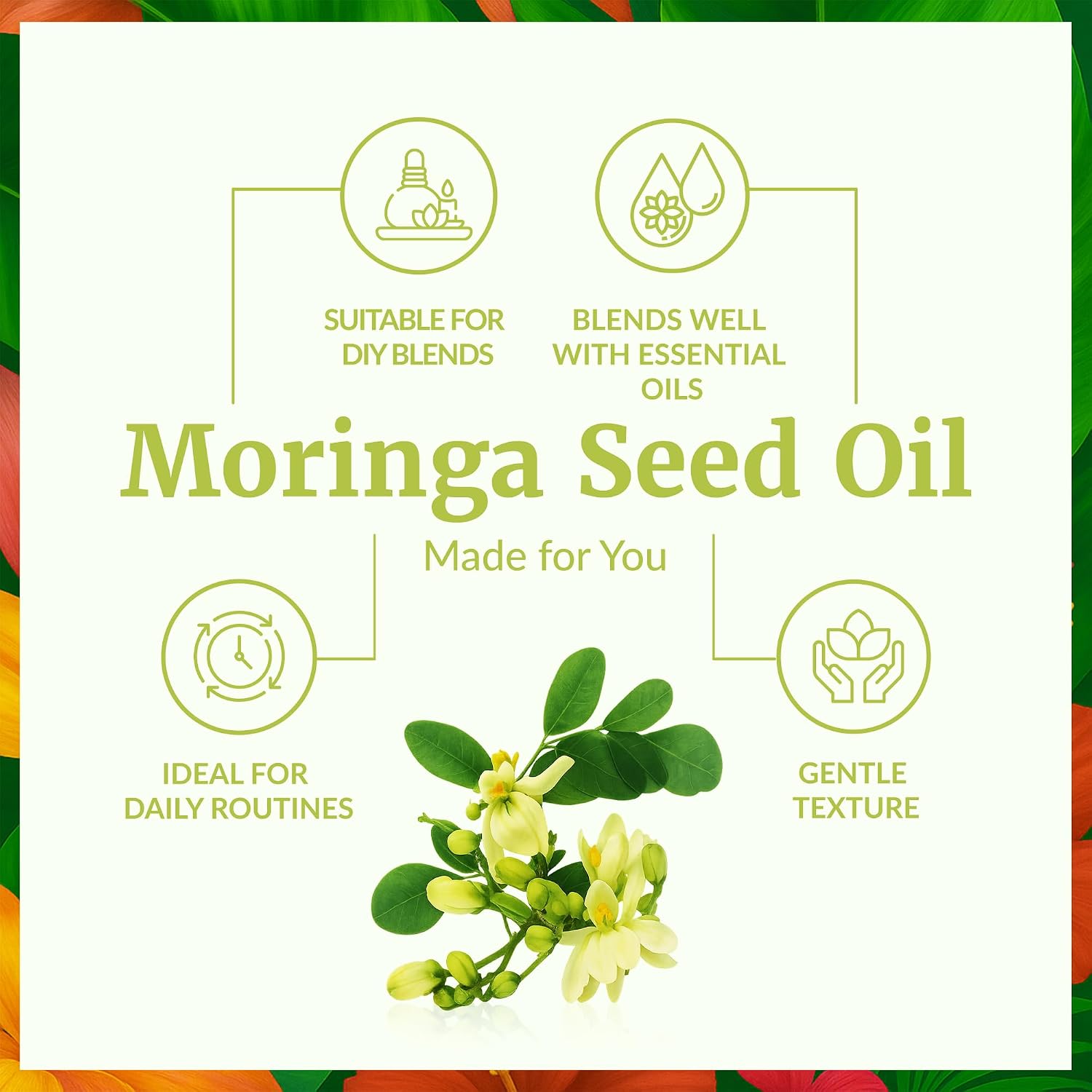 Detalle de SVA Moringa Seed Oil 4 Fl Oz — 100% Natural Cold-Pressed Carrier Oil