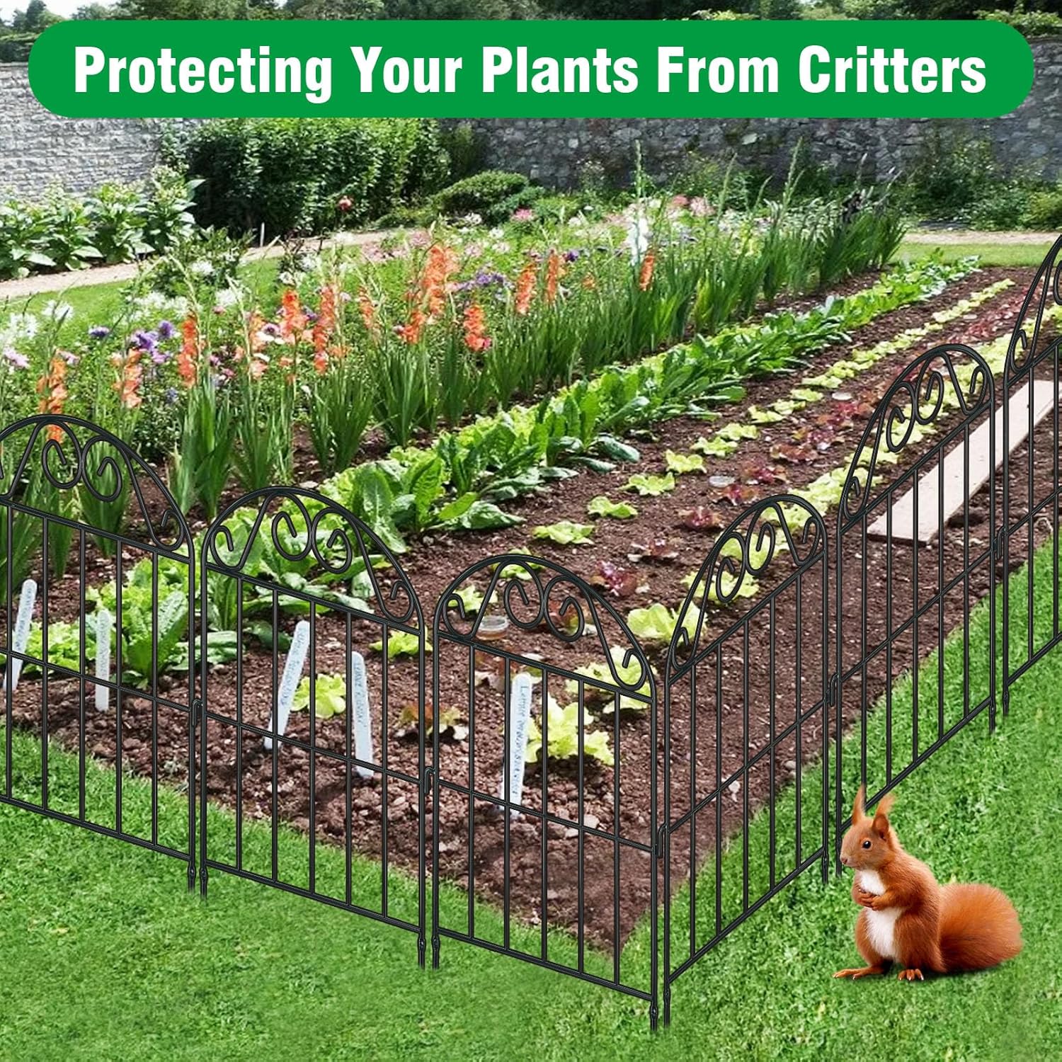 Thumbnail 6 de ADAVIN 20 Panels Collapsible Garden Fence – 20 Ft, 24 in High, Rust-Resistant Arched Metal Border