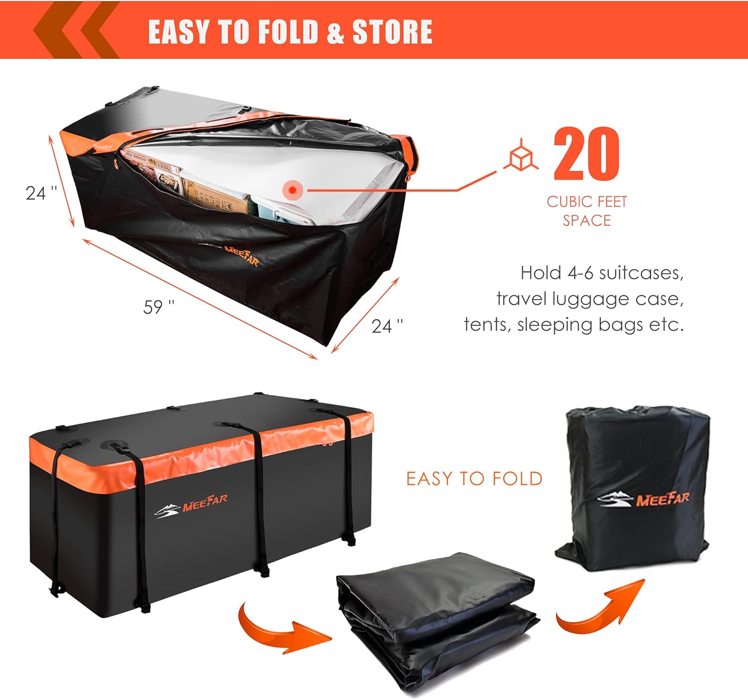 Thumbnail 5 de MeeFar Hitch Mount Carrier Bag 20 CuFt