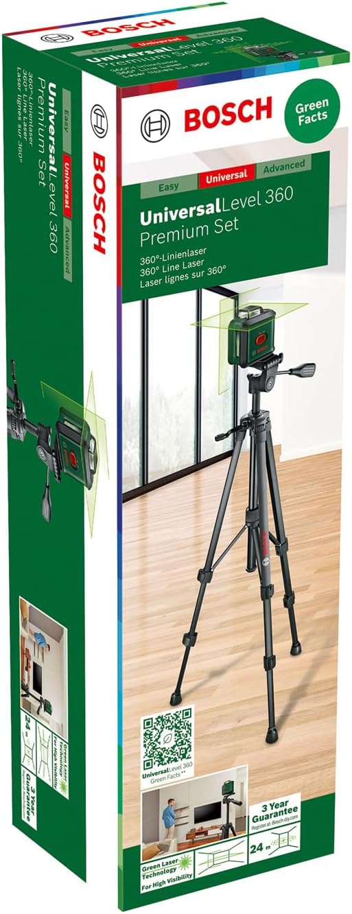 Thumbnail 1 de Bosch UniversalLevel 360 : niveau laser lignes vertes 360° avec trépied premium et pince MM 3