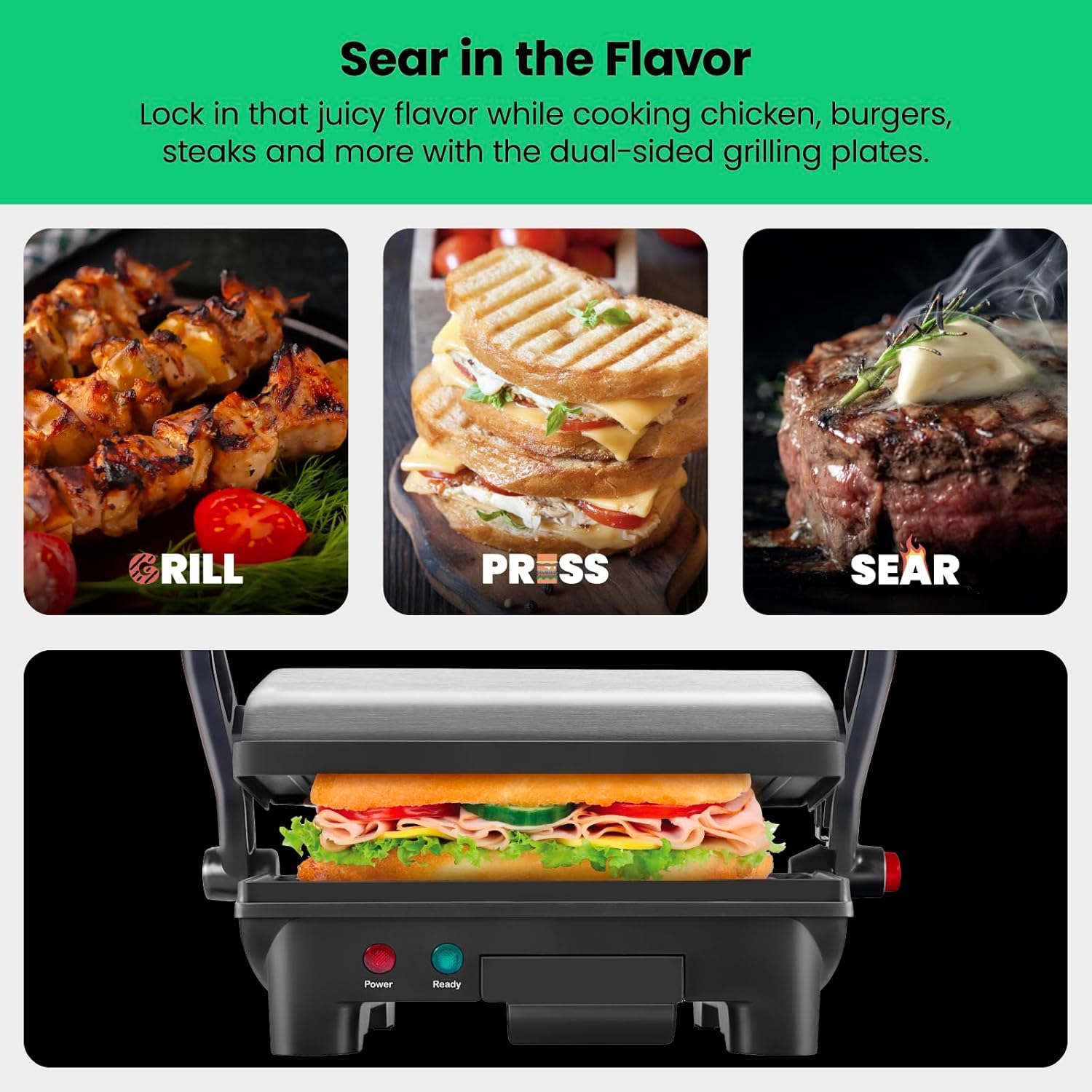 Thumbnail 3 de Chefman Panini Press 2-Slice Compact