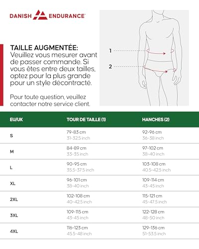 Detalle 2 de DANISH ENDURANCE Boxers Tissés Hommes – Lot de 4 ou 6, Mélange Assorti Bleu/Gris, L