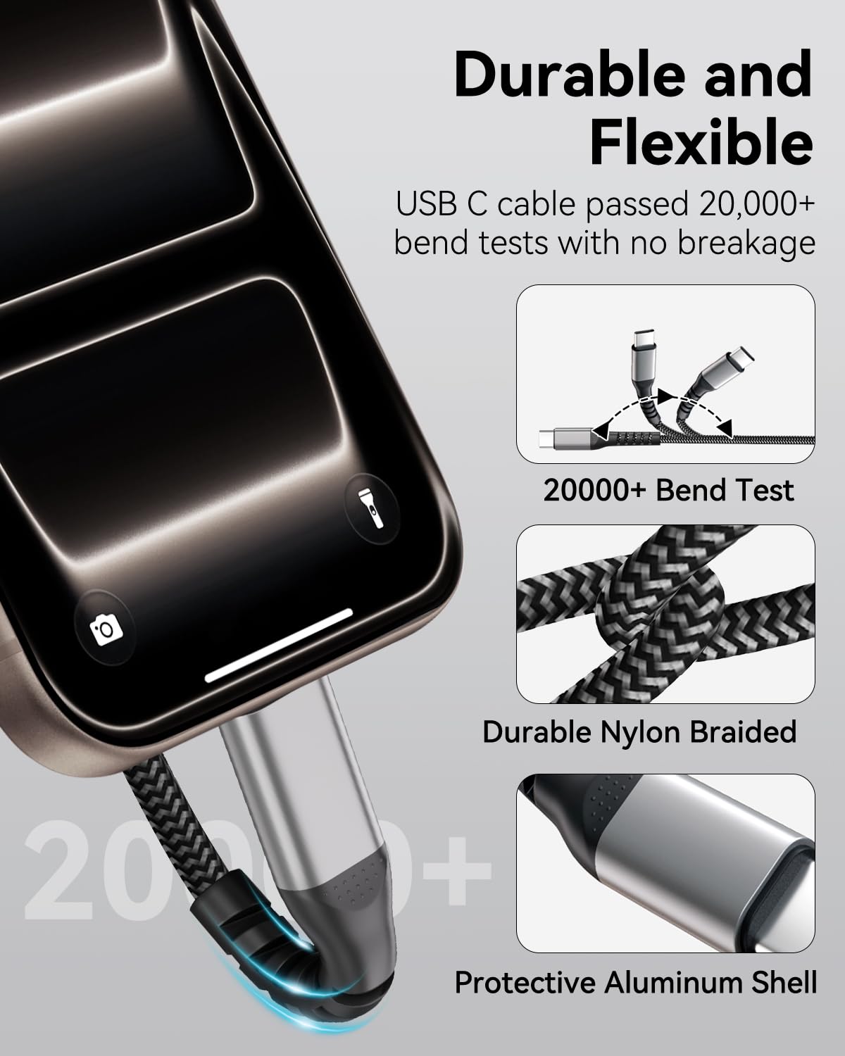 Thumbnail 5 de BLITEZZ USB-C to USB-C Charger Cable 2m (2-Pack) with PD up to 60W