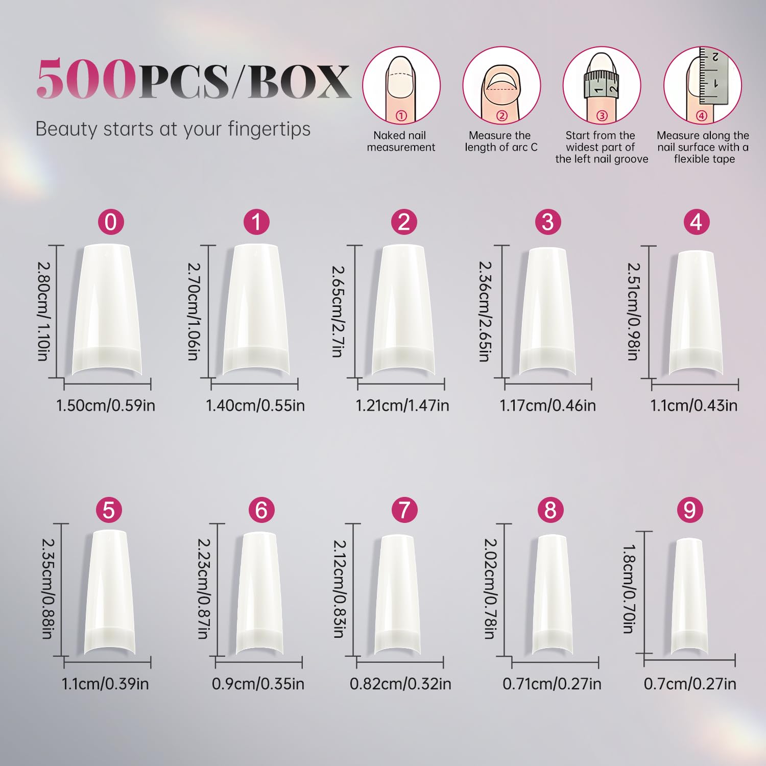 Thumbnail 1 de krofaue 500PCS Soft Gel False Nails Tips 500PCS