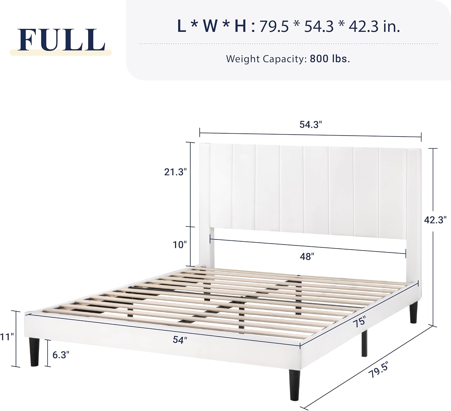 Detalle de Allewie Full Velvet Bed Frame