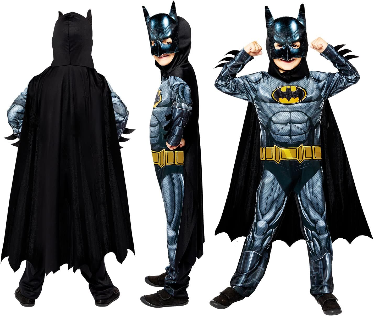 Thumbnail 5 de amscan offizielles Warner Bros Batman Kostüm für Kinder (2–12 Jahre) – nachhaltiger, waschbarer Look
