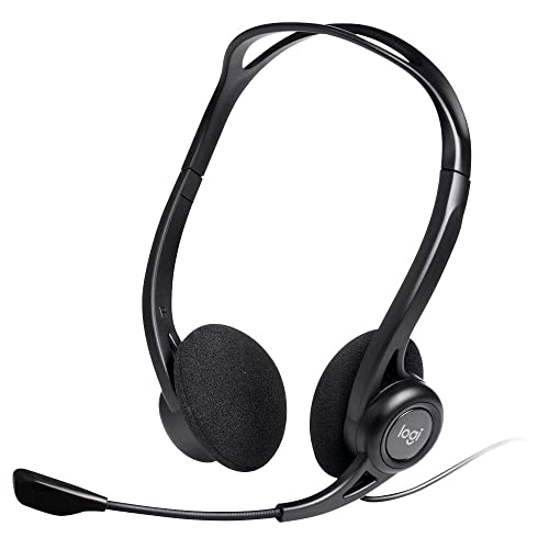 Detalle de Logitech 960 Kopfhörer mit Mikrofon — USB-Headset für Telefonkonferenzen, Webinare und Musik