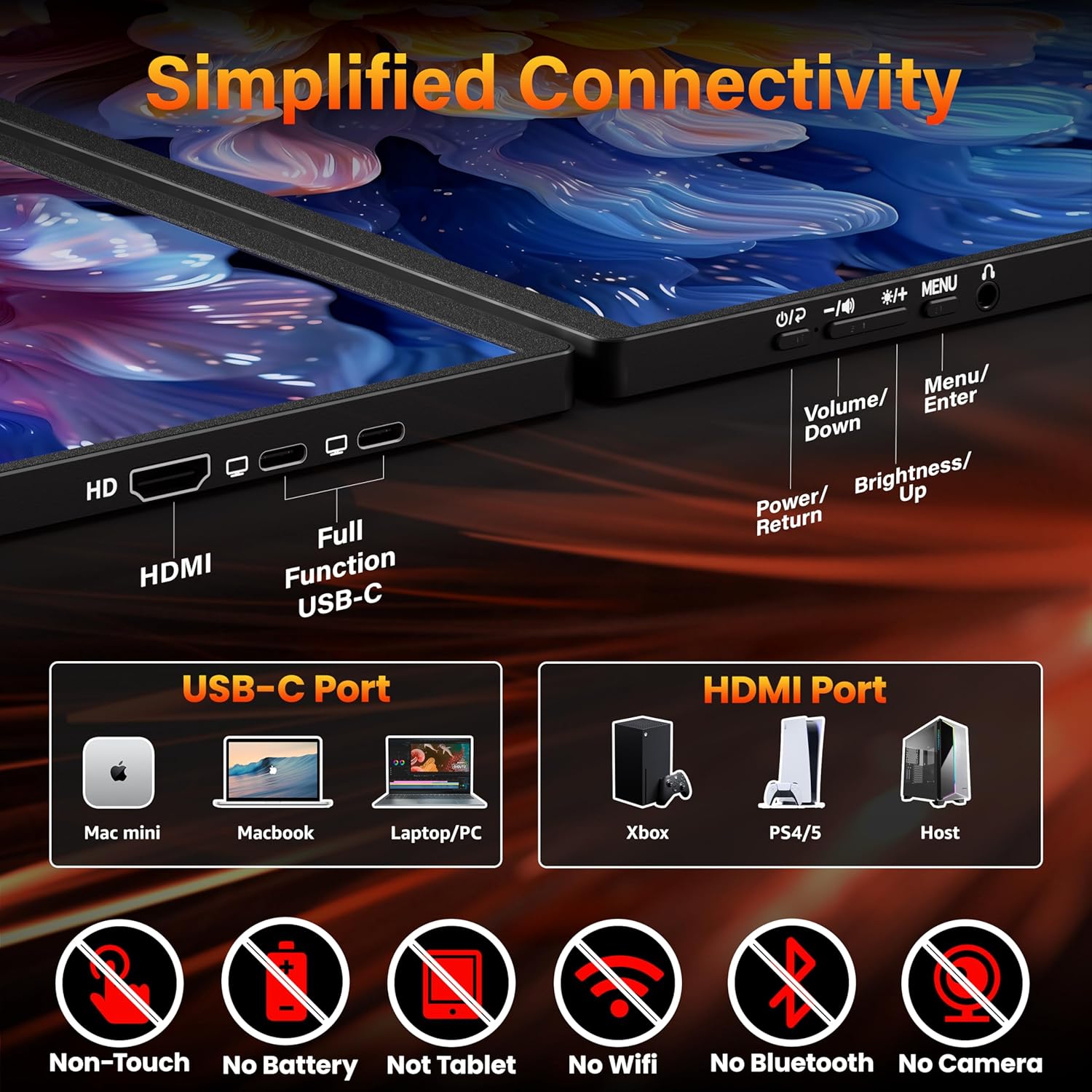 Thumbnail 6 de Upperizon 16-inch Portable Monitor: 2.5K QHD, 144 Hz, USB-C/HDMI, Aluminum Build