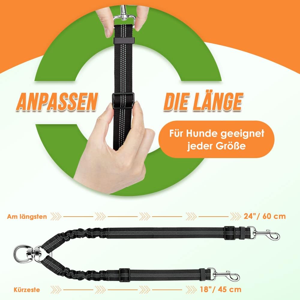 Thumbnail 6 de Nasjac Doppelte Hundeleine – 360° drehbarer Splitter für zwei Hunde