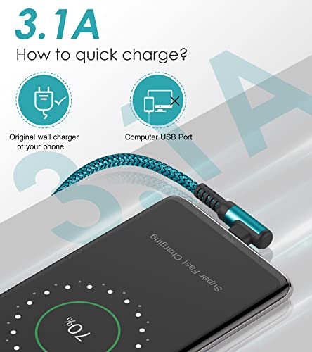 Thumbnail 1 de Câble USB C Coudé 90 Degrés AviBrex 3M (Lot de 2) – Charge rapide 3A, nylon tressé
