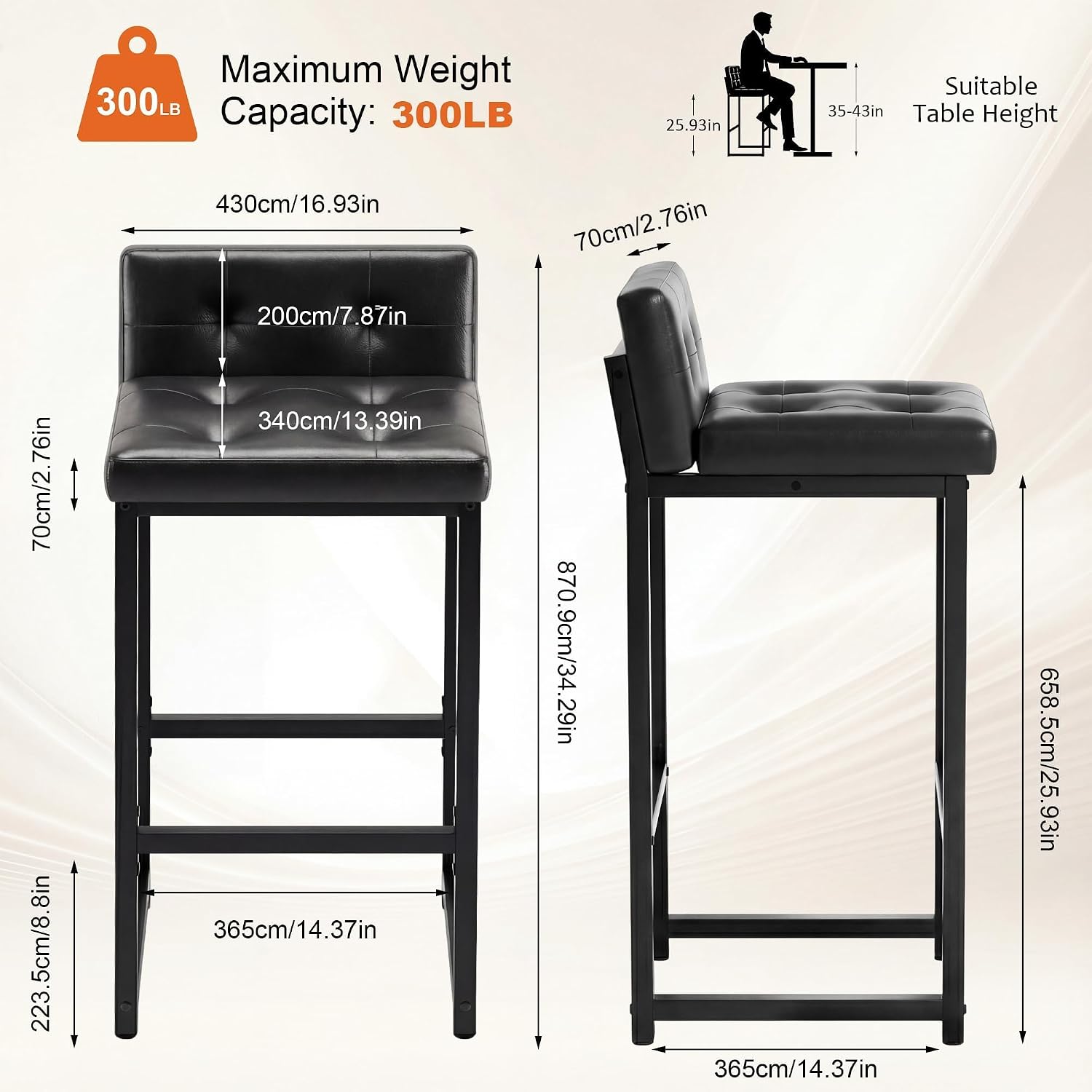 Detalle 2 de Juoerce Counter-Height Bar Stools, Set of 2