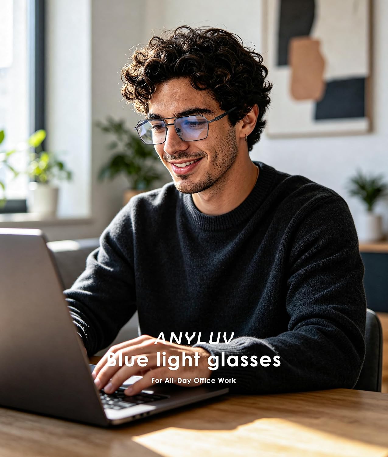 Thumbnail 1 de ANYLUV Blue Light Glasses for Men & Women — 45% Blue Light Blocking, Slim Metal Frame