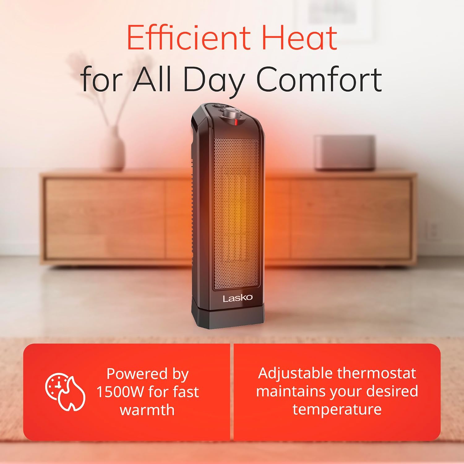 Detalle 2 de Lasko Ceramic Oscillating Heater 1500W ⚡