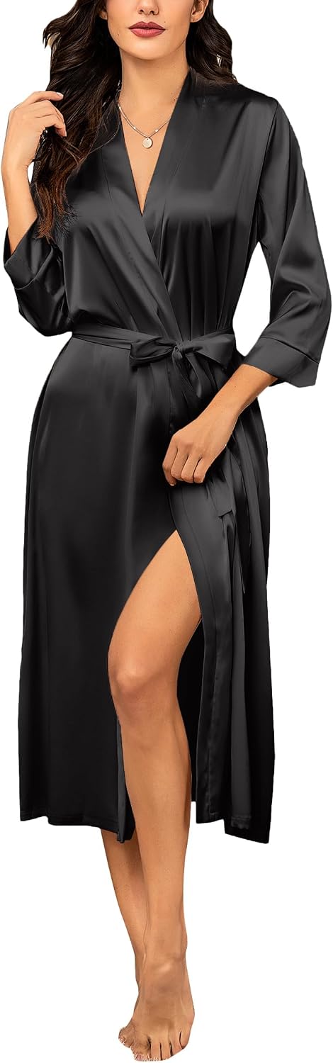Imagen de Ekouaer robe satin femme Kimono élégante en OfertitasTOP