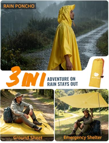 Detalle de ANYOO Wasserdichter Regenponcho Unisex – leicht, komprimierbar, vielseitig