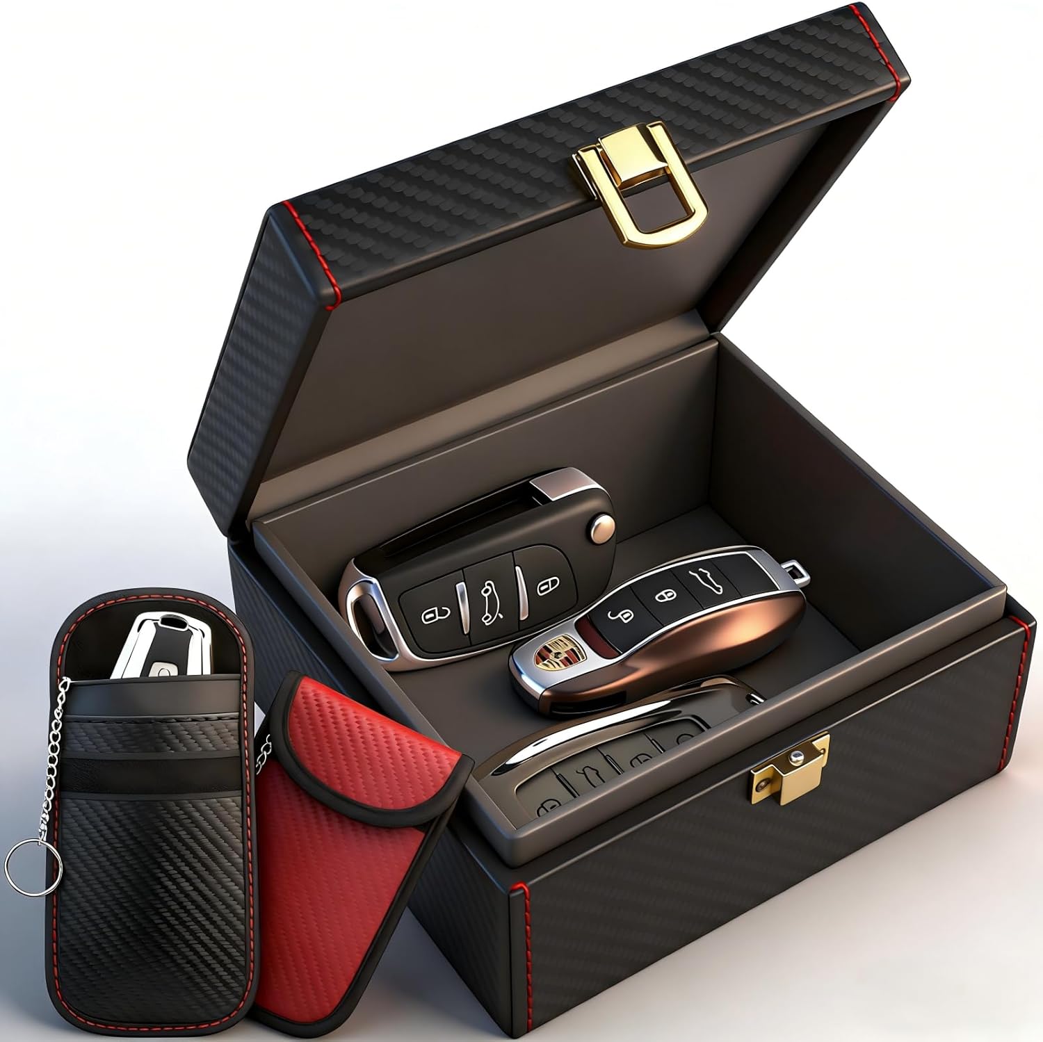 Thumbnail 6 de Diyife Car Key Signal Blocker Box (Faraday box) for 5–7 car keys + 2 Faraday pouches