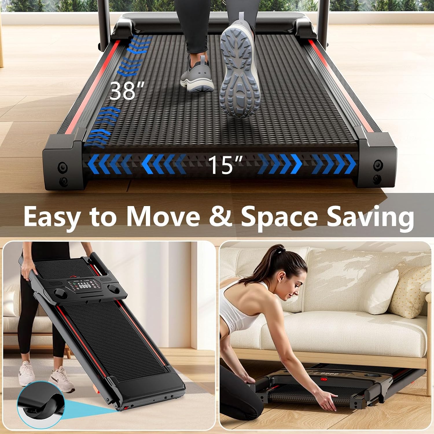 Detalle 2 de ZPUFDYM 970NX Folding Treadmill with 12% Manual Incline and 3.0 HP Brushless Motor