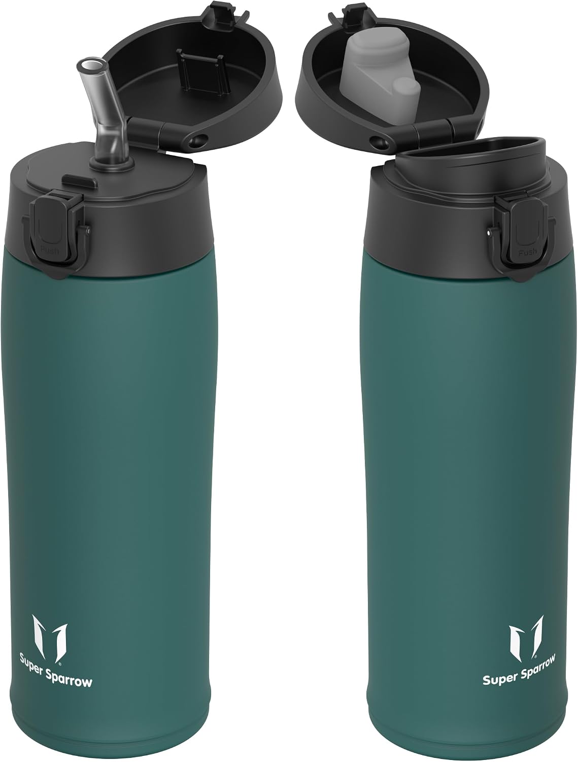 Detalle de Sparrow Botella Agua Acero Inox - 500 ml para Niños (2 Tapas)