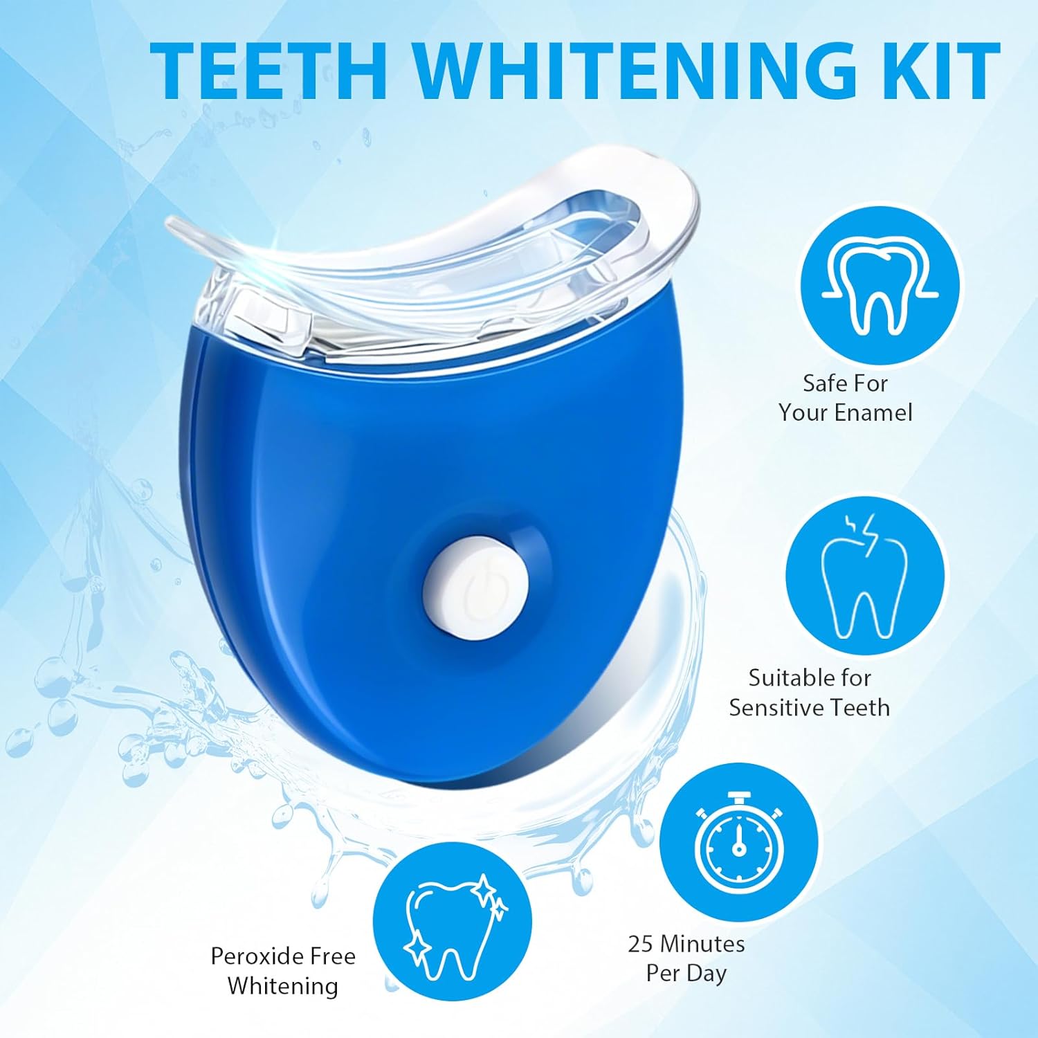 Detalle 2 de Kit sbiancante per denti con lampada domestica – 10 gel, 2 mascherine ausiliarie