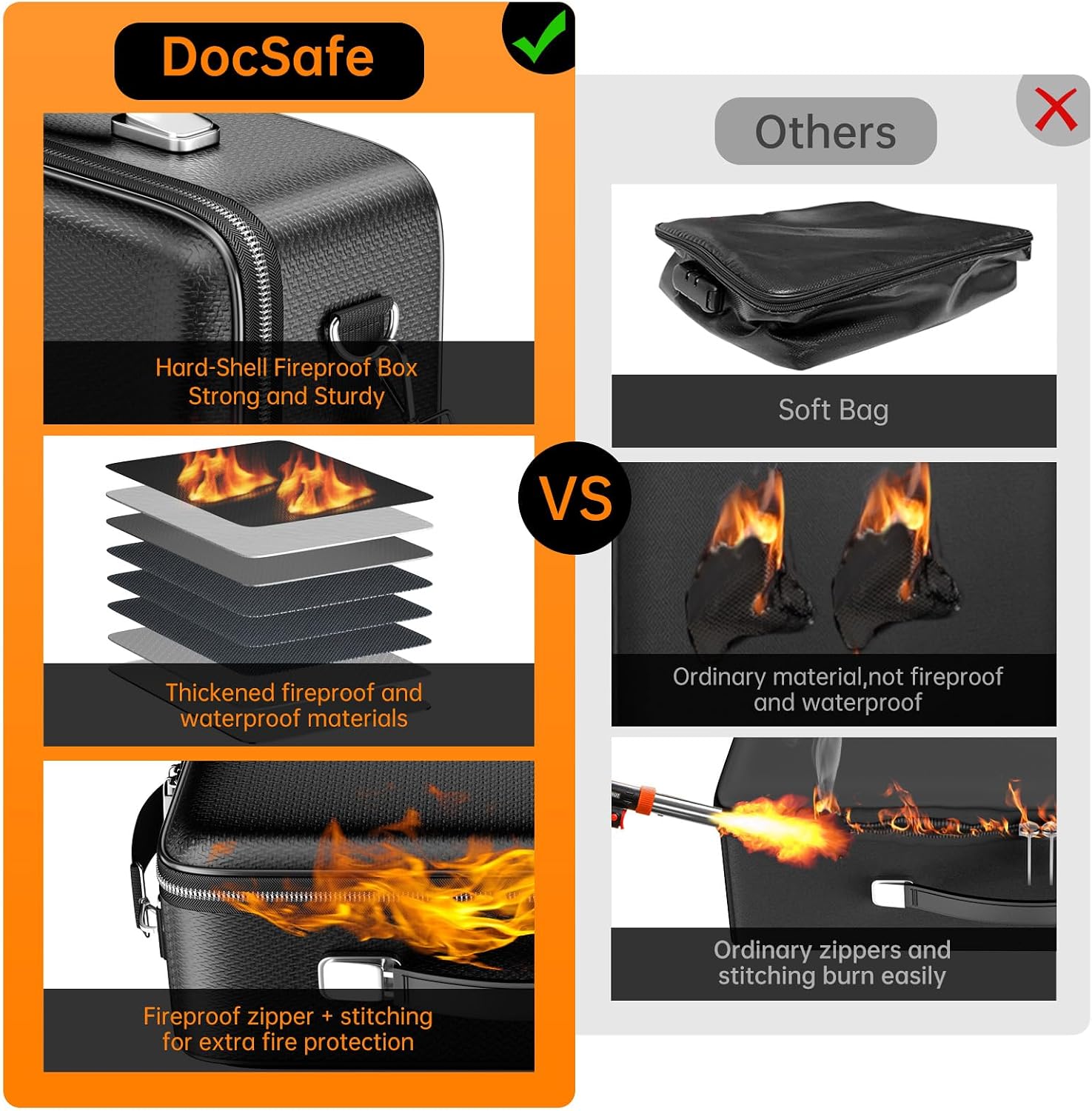 Detalle de DocSafe DS0104 Fireproof Document Box, Hard Shell with Combination Lock