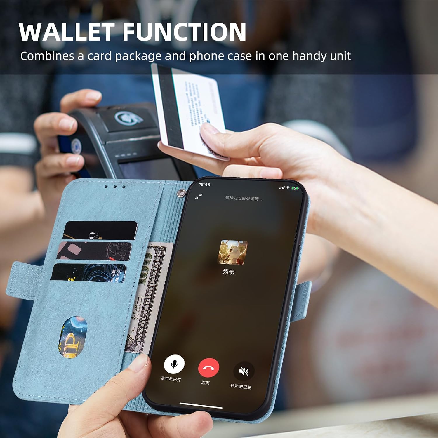 Detalle de Samsung Galaxy A24 wallet case, PU leather