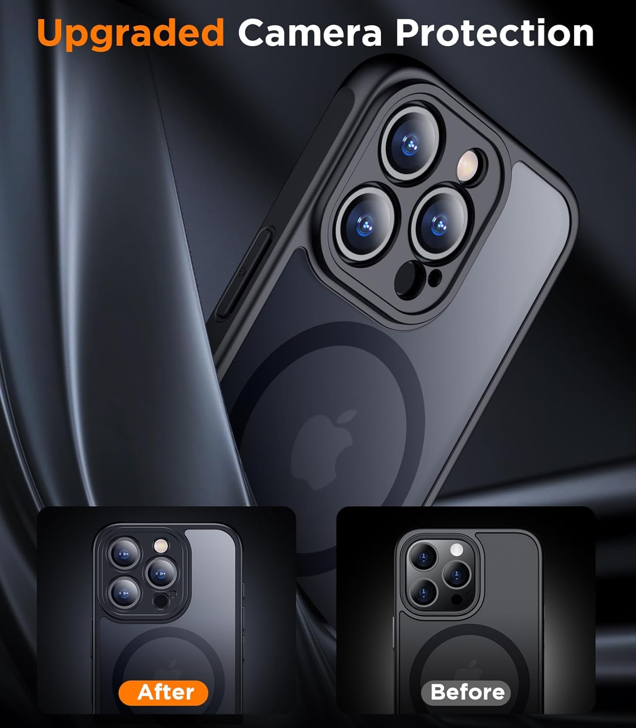 Thumbnail 4 de SPIDERCASE Magnetic Translucent Matte Case for iPhone 15 Pro (6.1") with Tempered Glass Screen Protectors, Black
