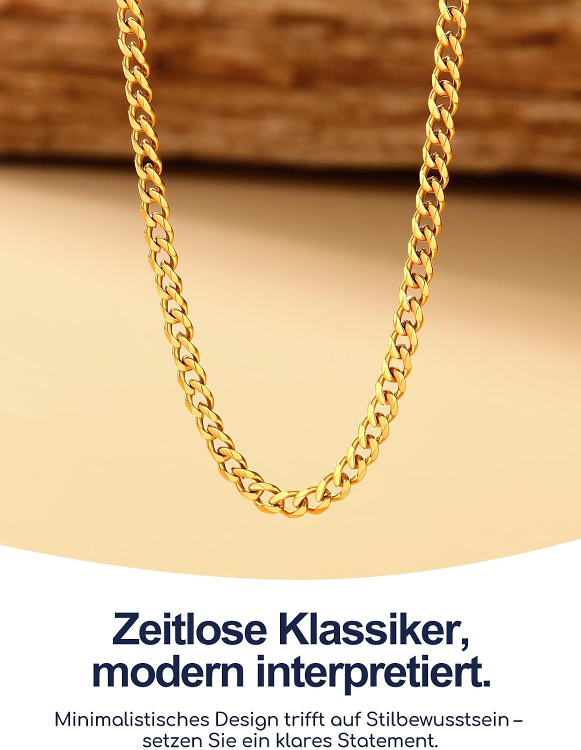 Thumbnail 3 de Suplight Herren Panzerkette Cuban Link 3/6/9mm – Edelstahl 316L, 36–76 cm, Silber/Gold/Schwarz