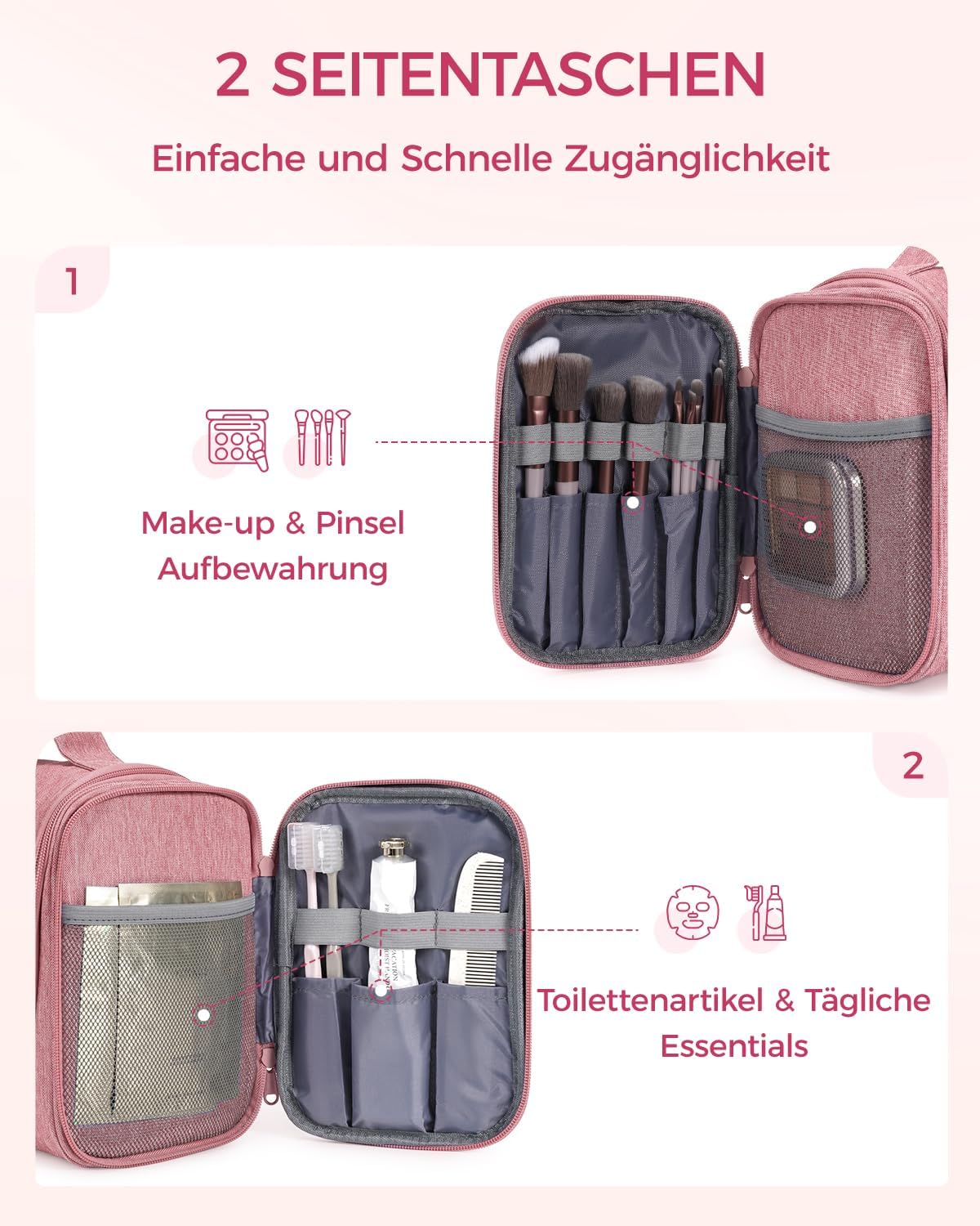 Thumbnail 2 de WANDF Groß Waschtasche: Große Kulturtasche zum Aufhängen, 27 x 15,5 x 59 cm, 8,3 Liter