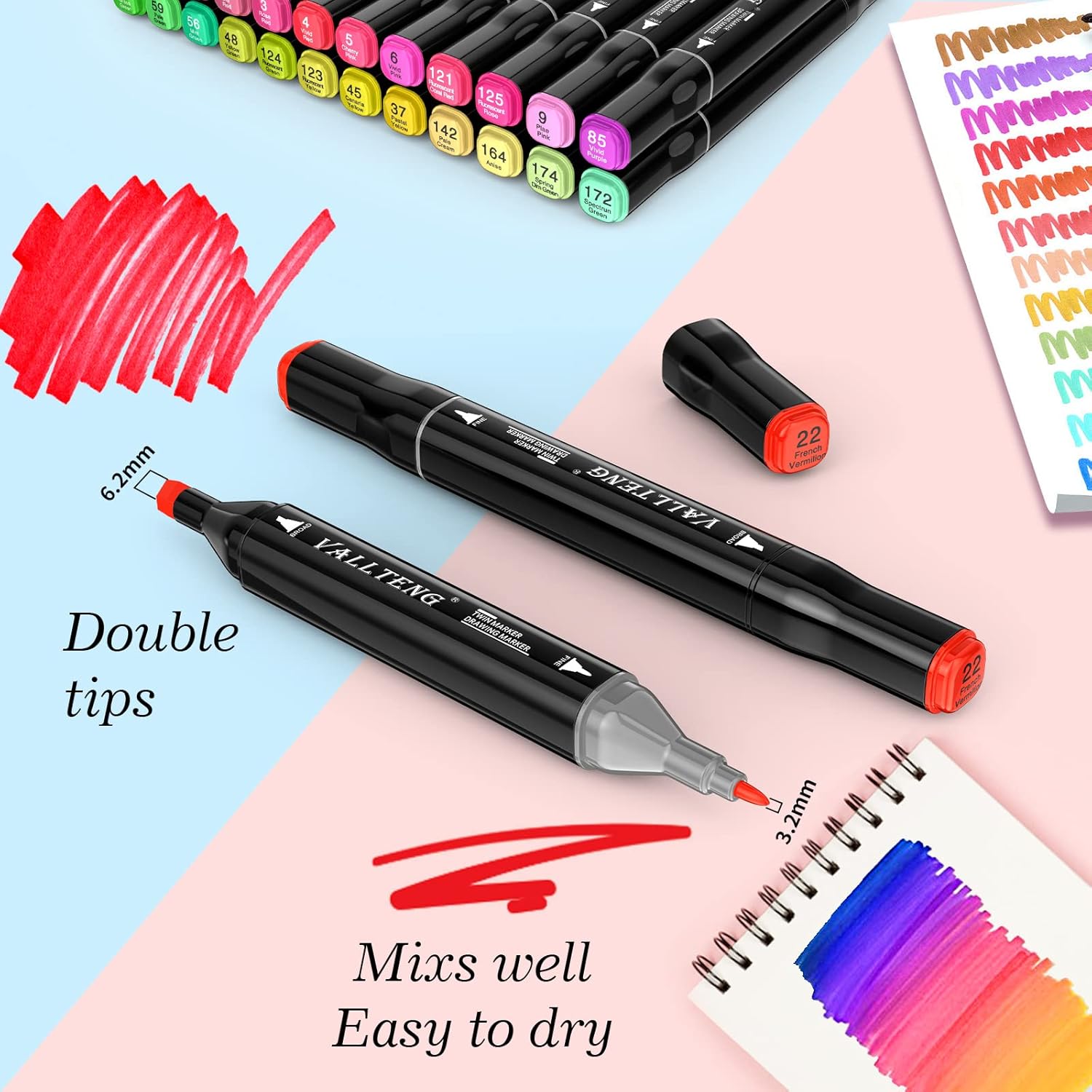 Thumbnail 1 de Vallteng Graphic Marker Pen 40 colours