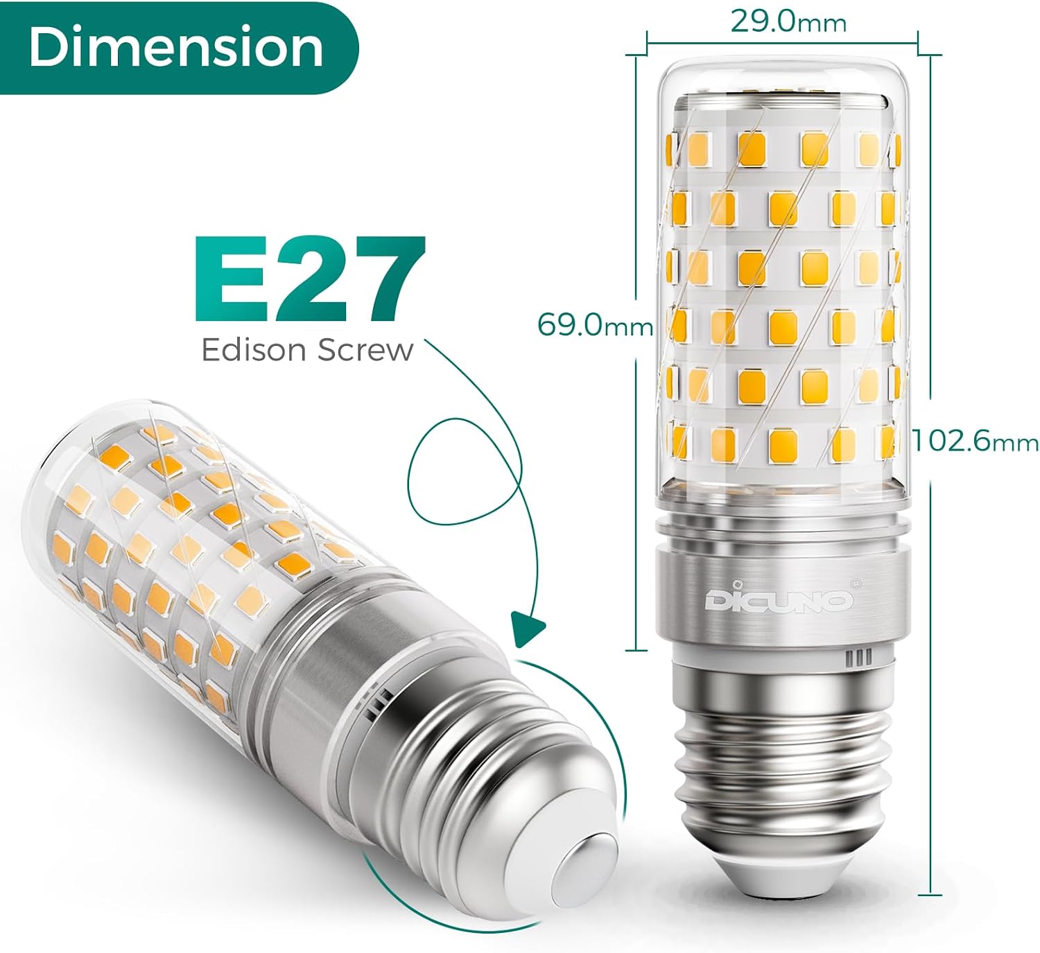 Detalle 2 de DiCUNO E27 LED bulb 10W, warm white